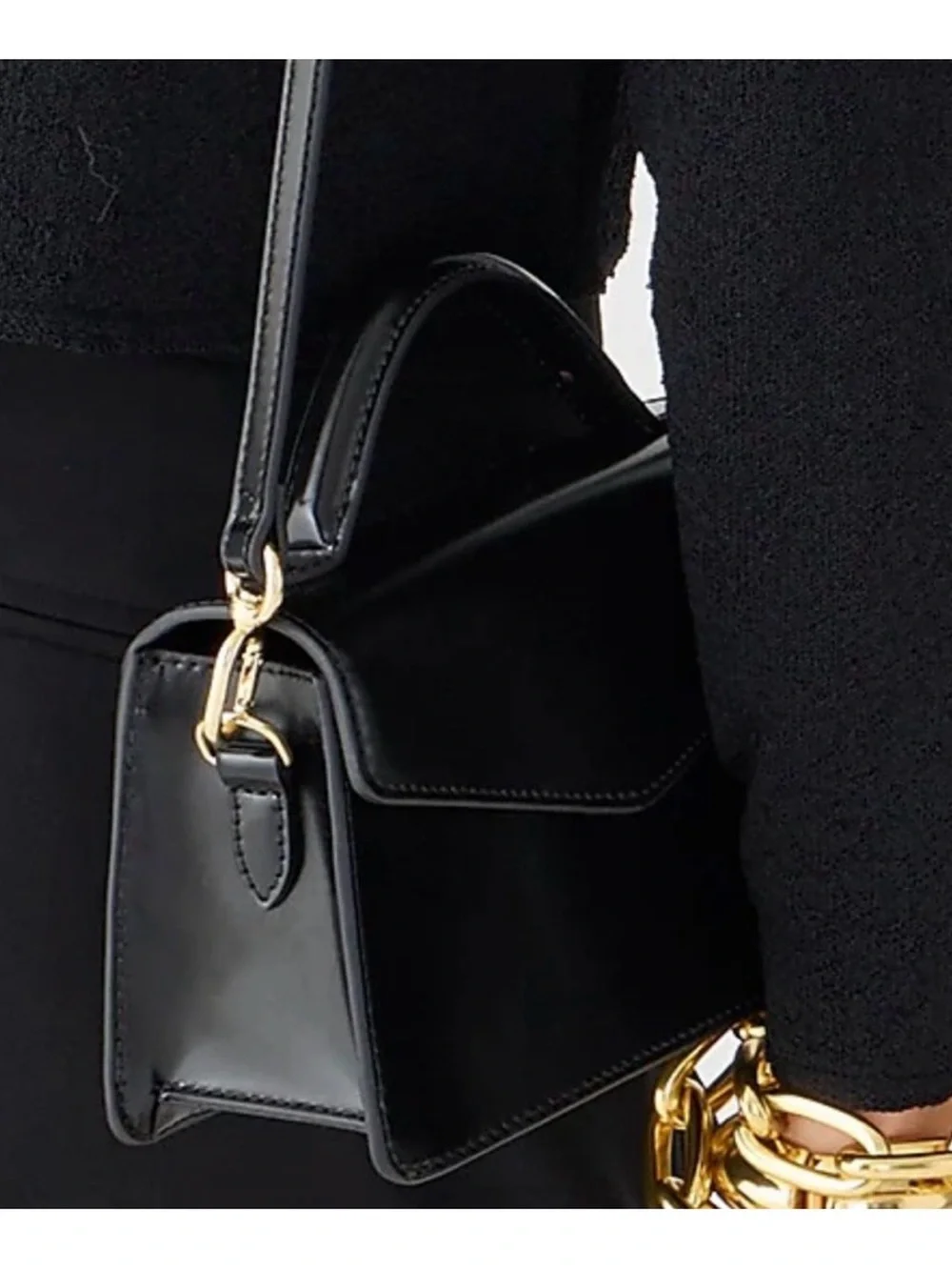 NEW W/ Tag J.crew Gracie top - handle black bag all Leather crossbody Style BT78